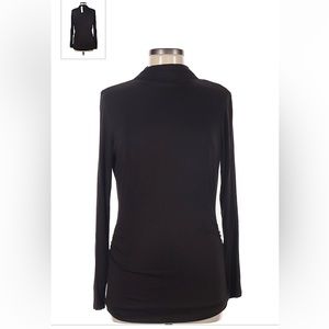 Black Label by Chico's Dark Brown Long Sleeve Shirt with ruched detail